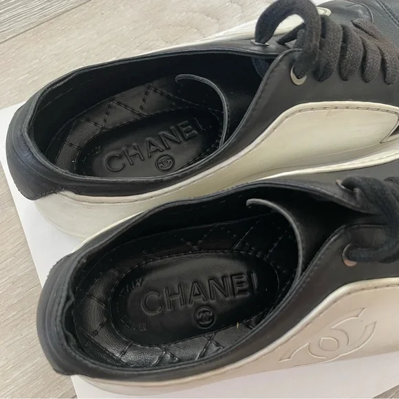 Chanel Black & White Sneakers - Picture 6 of 13
